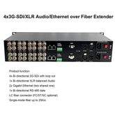 4 Bidi 3G-SDI Video XLR balanced Audio Gigabit Ethernet Extender over Fiber optic-Uncompressed Broadcast quality Singlemode up to 20Km Professional